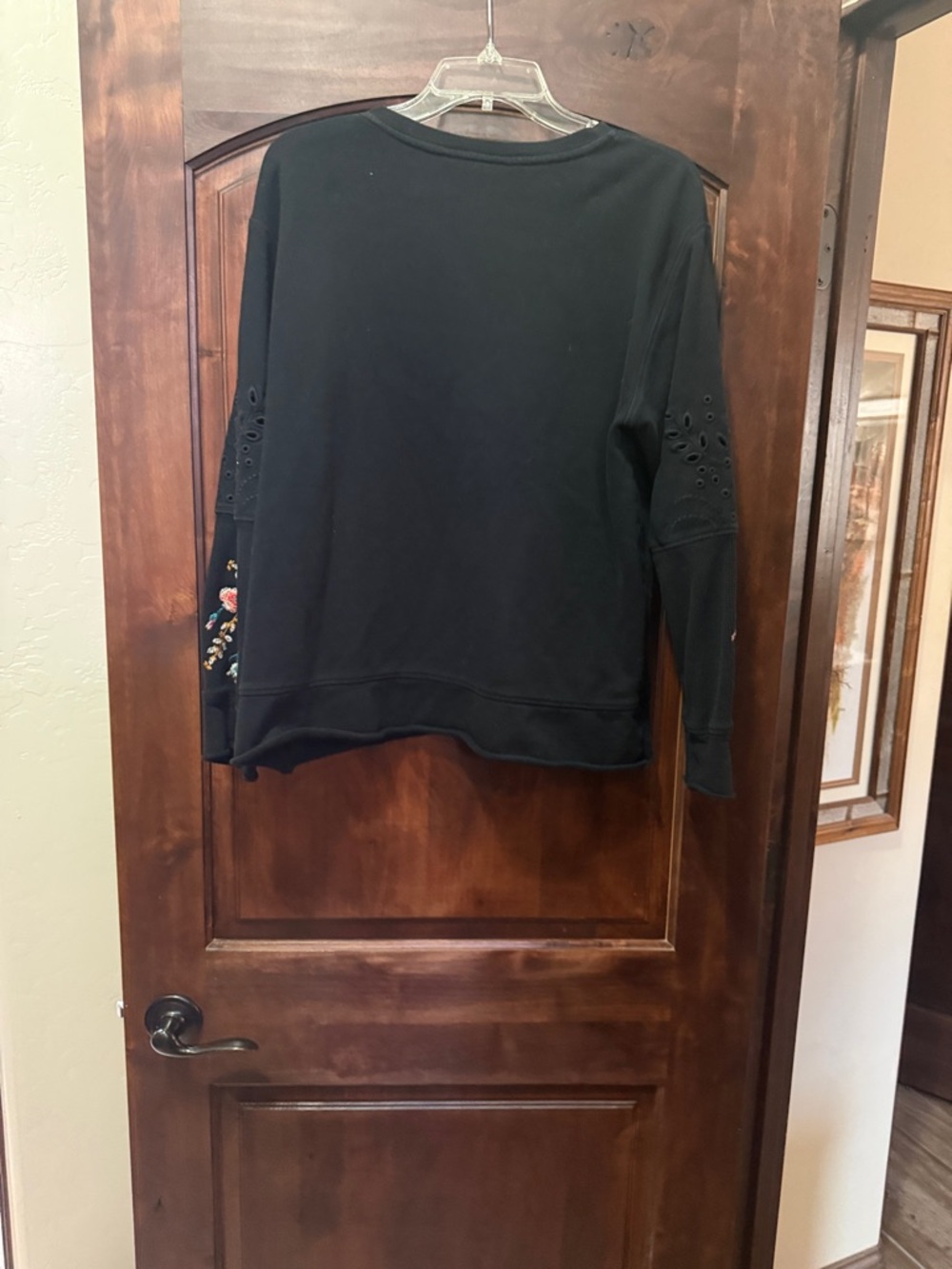 Johnny Was Black Embroidered Floral & Geometric Sweatshirt - Picture 4 of 6